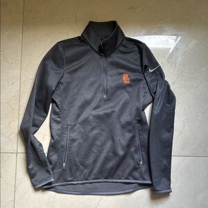Nike Dark Gray Quarter-Zip with Orange Emblem